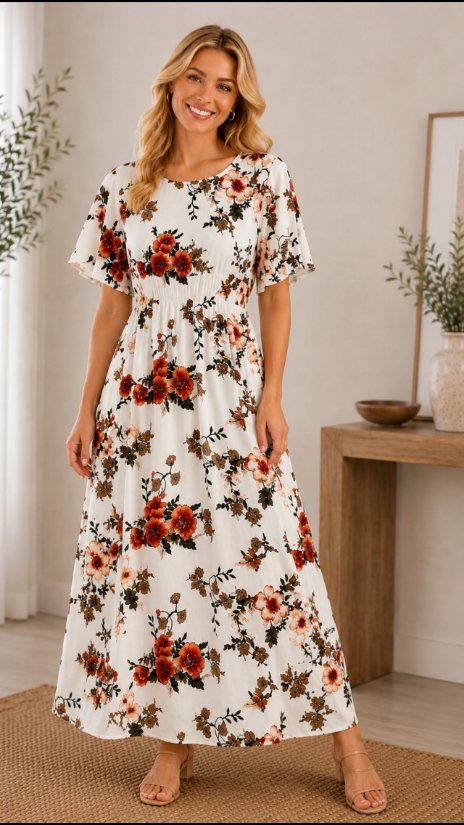 Picture of SILVER7008D-Maxi Floral Dress