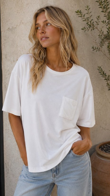 Picture of SILVER7011T- Women's Ribbed Short Sleeve Pocket Shirt