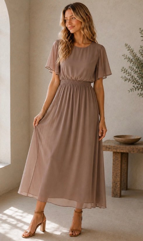 Picture of SILVER7001D-comfort and elegance with this effortlessly chic maxi dress