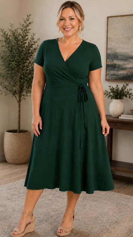 Picture of 19881026D-CURVY-Elegance wrap dress